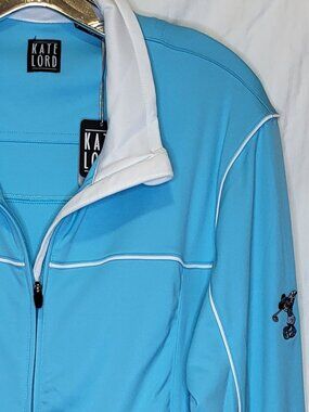 Kate Lord Disney Golf Minnie Mouse Full Zip Jacket XL NWT Blue White